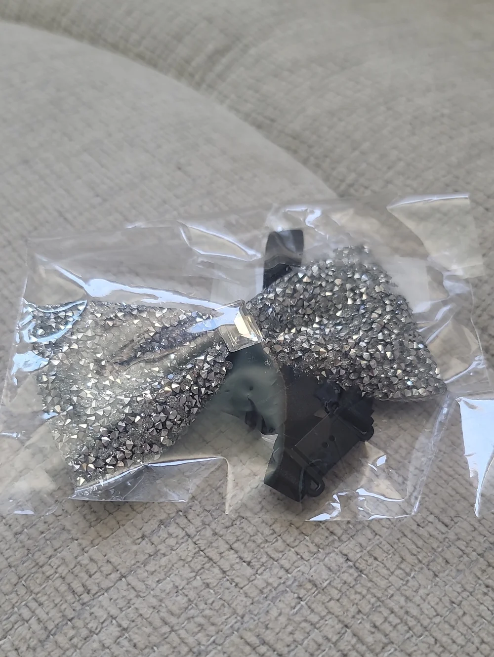 NWT Sparkle Silver Bow Tie with Gem Accent